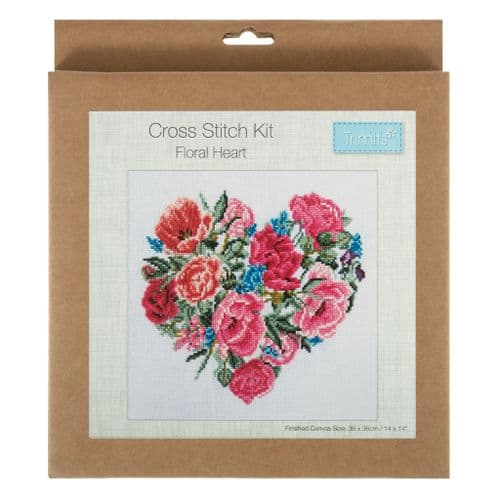 Floral Heart cross stitch kit