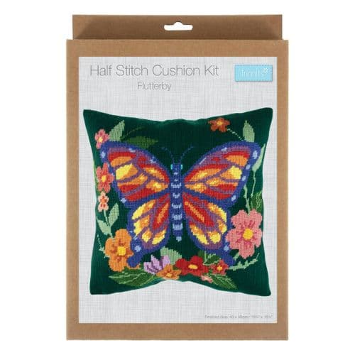 Flutterfly cushion half cross stitch tapestry kit