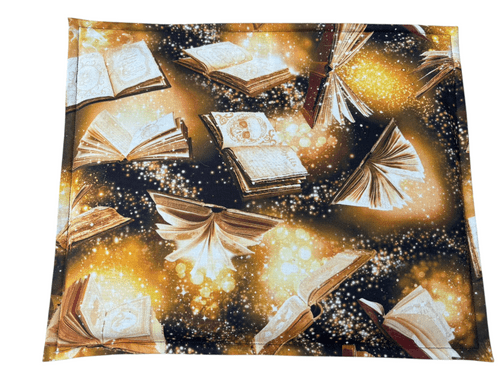 Flying Books - Handmade Project Bag with see through panel and zip