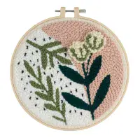 Foliage Floral Punch Needle Kit - Yarn and Hoop