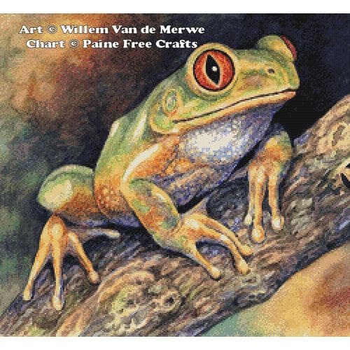Forest Tree Frog by Paine Free Crafts printed cross stitch chart