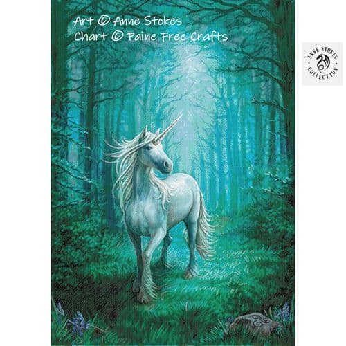 Forest Unicorn by Paine Free Crafts printed cross stitch chart