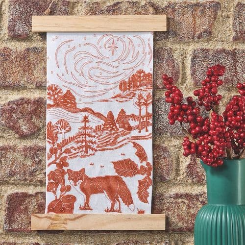 Fox Around Linocut Landscape WOXS Issue 341 project pack