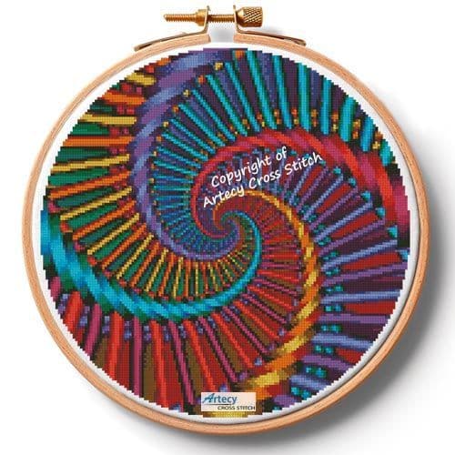 Fractal Spiral Hoop (Extra Large) by Artecy printed cross stitch chart