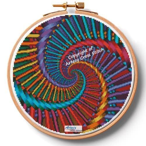 Fractal Spiral Hoop (Large) by Artecy printed cross stitch chart
