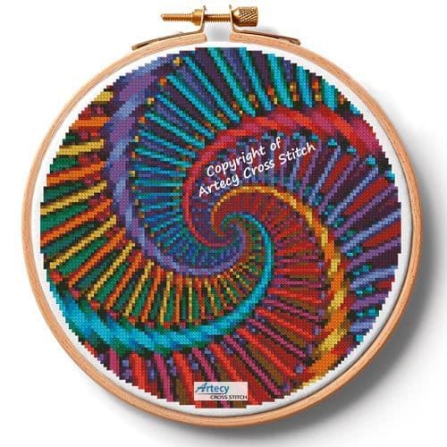 Fractal Spiral Hoop (Medium) by Artecy printed cross stitch chart