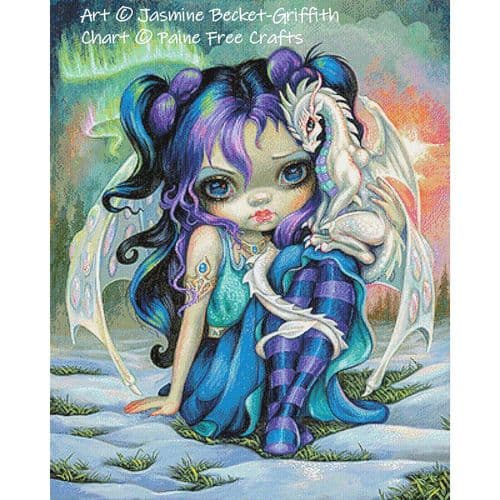 Frost Dragonling by Paine Free Crafts printed cross stitch chart