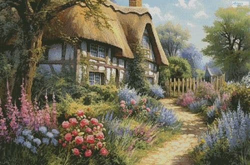 Garden Cottage 1 by Artecy printed cross stitch chart