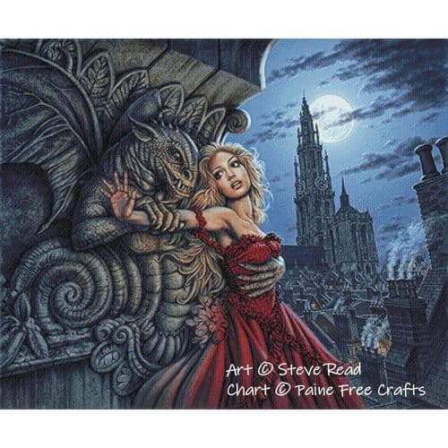 Gargoyle’s Embrace by Paine Free Crafts printed cross stitch chart