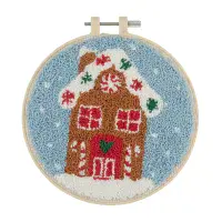 Gingerbread House Punch Needle Kit - Floss and Hoop