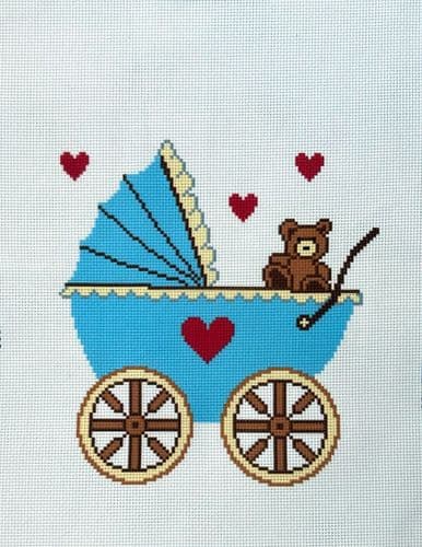 Gobelin-L Blue Pram Stamped Cross Stitch Kit