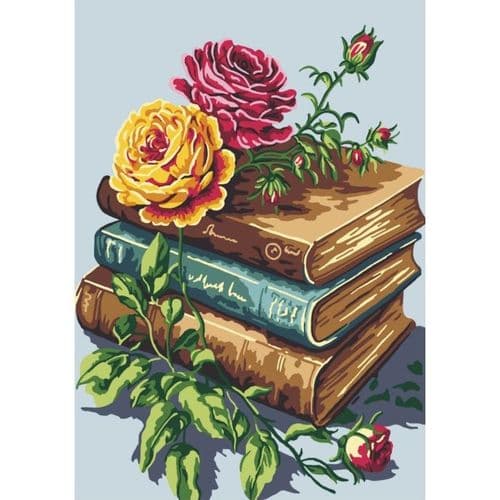 Gobelin-L Books and Roses Tapestry Canvas