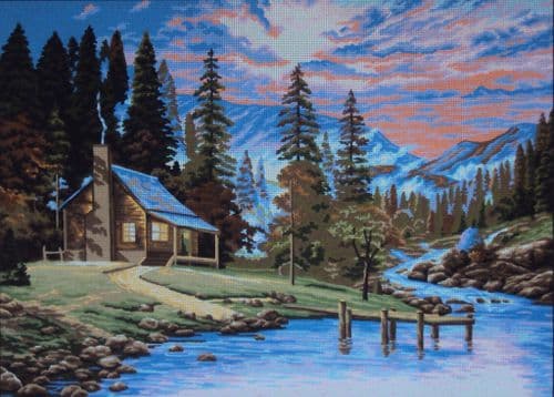 Gobelin-L Cabin by a Stream Tapestry Canvas