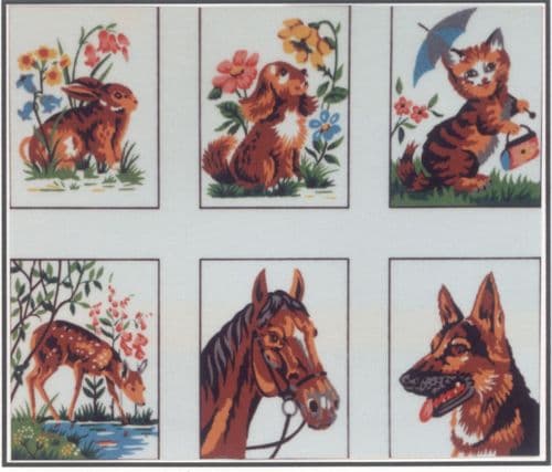 Gobelin-L Diamant Collection of Six Animals A Tapestry Canvas