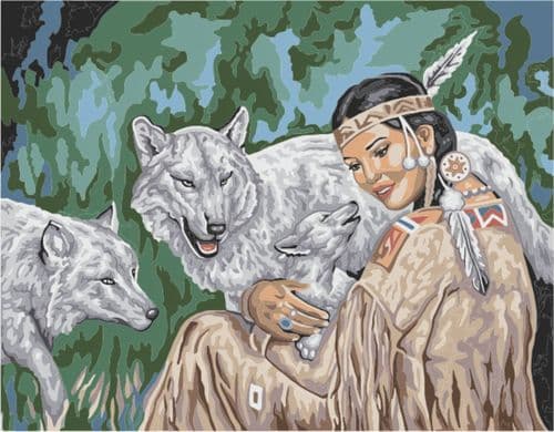 Gobelin-L Lady and Wolves Tapestry Canvas