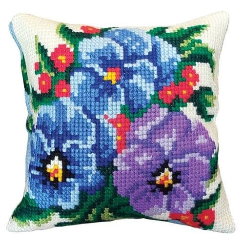 Gobelin-L Pansies Cushion Printed Cross Stitch Kit