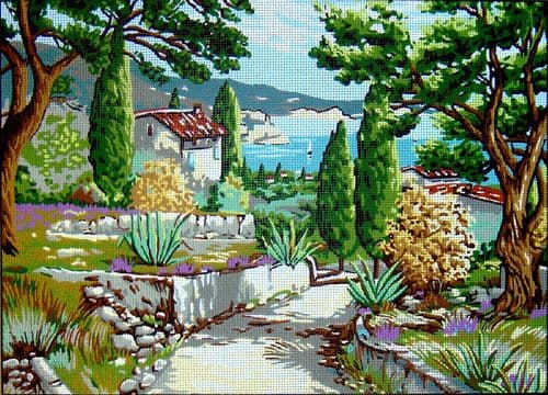 Gobelin-L Path with Sea View Tapestry Canvas