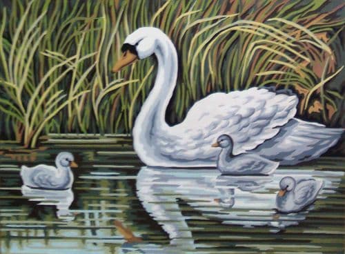 Gobelin-L Swan and Cygnets Tapestry Canvas