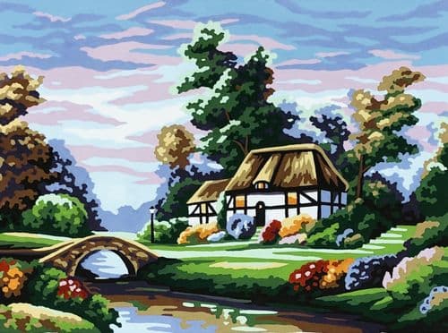 Gobelin-L Thatched Cottage Tapestry Canvas