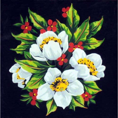 Gobelin-L White and Red Wildflowers Tapestry Canvas