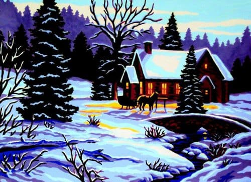 Gobelin-L Winter Cottage Tapestry Canvas