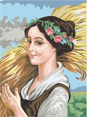 Gobelin-L Young Lady with Wheat Tapestry Canvas