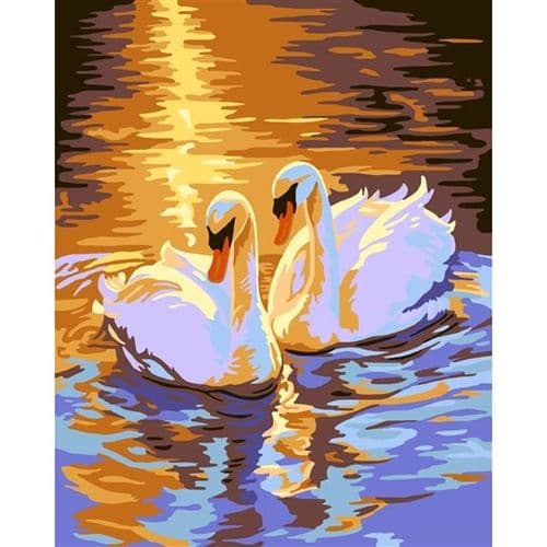 Gobelin Sunset Swans Tapestry Canvas