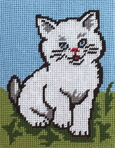 Gobelin White Kitten Tapestry Kit