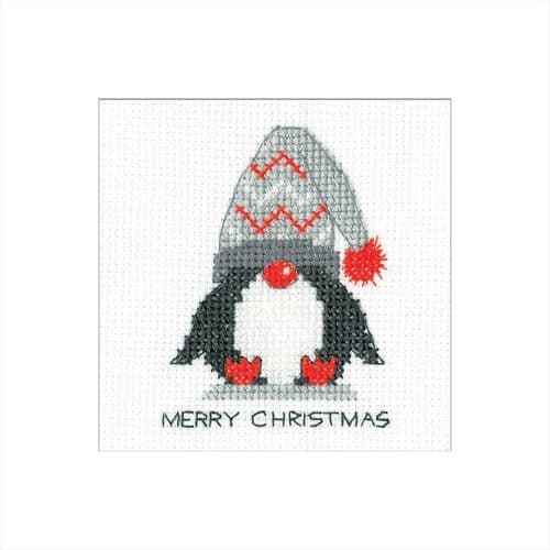 Gonk - Christmas Penguin Woolly Hat Card cross stitch kit