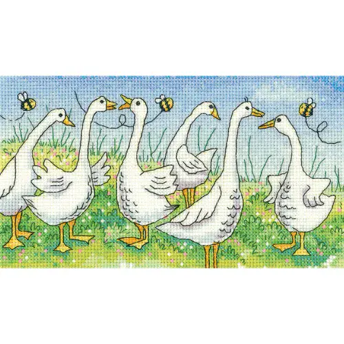 Gossiping Geese cross stitch chart - Karen Carter Collection