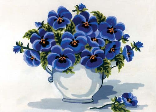 Grafitec Blue Pansies Tapestry Canvas