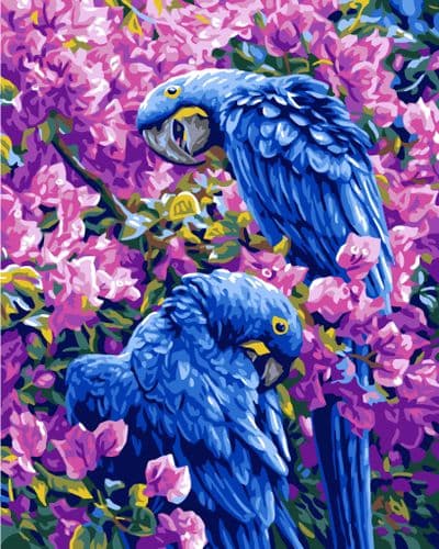 Grafitec Blue Parrots Tapestry Canvas