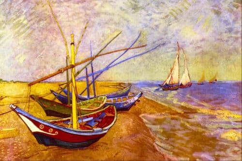 Grafitec Boats at Sainte-Maries Tapestry Canvas