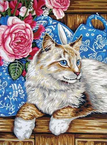 Grafitec Cat on the Shelf Tapestry Canvas