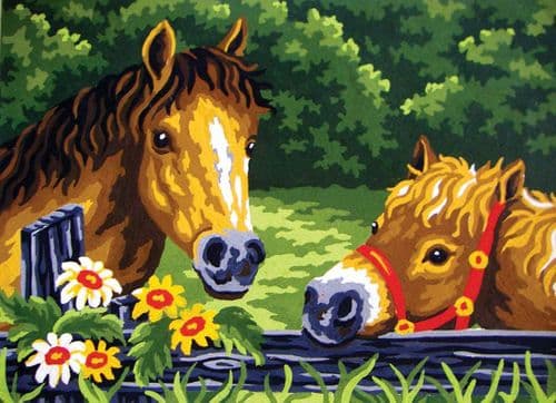 Grafitec Curious Ponies Tapestry Canvas