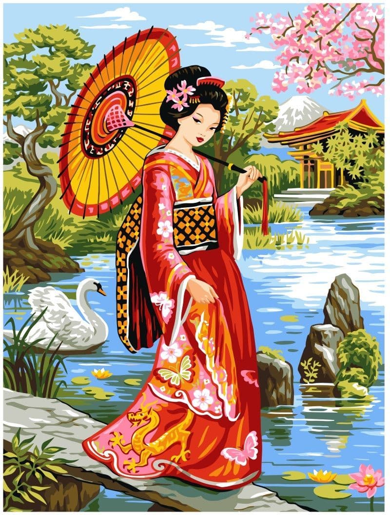 Grafitec Geisha Garden 2 Tapestry Canvas