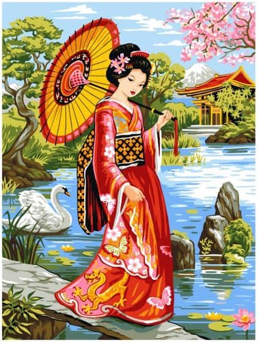 Grafitec Geisha Garden (2) Tapestry Canvas