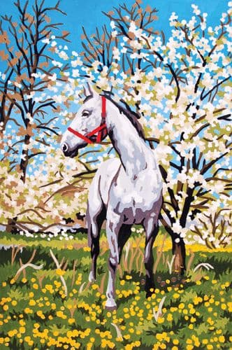Grafitec Horse in Orchard Tapestry Canvas