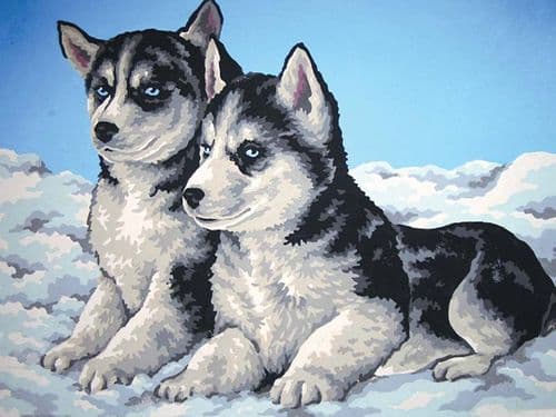 Grafitec Husky Puppies Tapestry Canvas