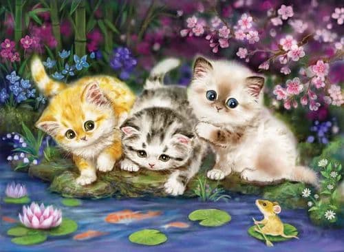 Grafitec Kitten Trio Tapestry Canvas