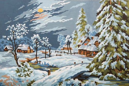 Grafitec Moonlight Snow Scene Tapestry Canvas
