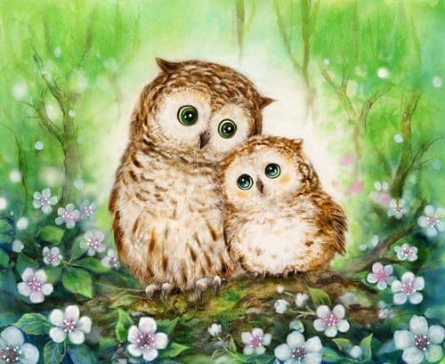 Grafitec Mother and Baby OwlTapestry Canvas