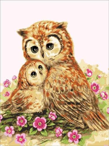 Grafitec Mother & Baby Owl Tapestry Canvas