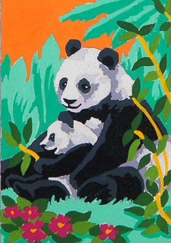 Grafitec Panda & Cub Tapestry Canvas