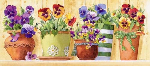 Grafitec Pansy Pots Tapestry Canvas
