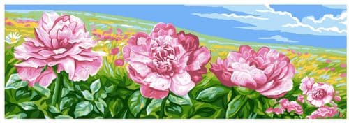Grafitec Peonies Landscape Tapestry Canvas