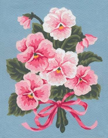 Grafitec Pink Pansies Tapestry Canvas