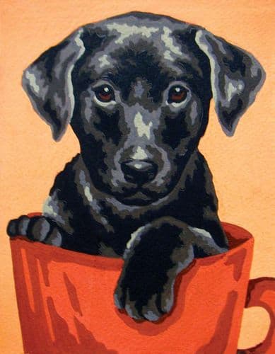 Grafitec Puppy in a Cup Tapestry Canvas