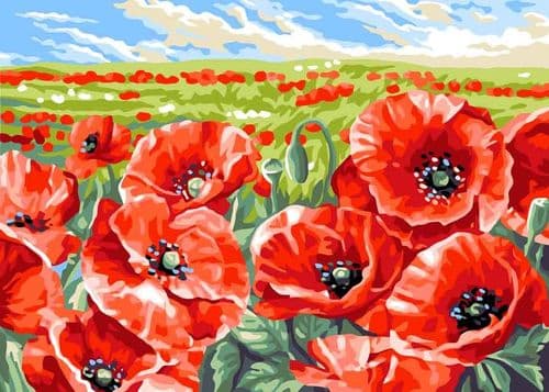 Grafitec Red Poppy Field Tapestry Canvas