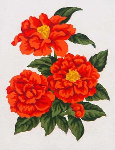 Grafitec Red Zinnias Tapestry Canvas